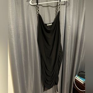 Forever Rose Couture 3x black slinky dress with rhinestone straps